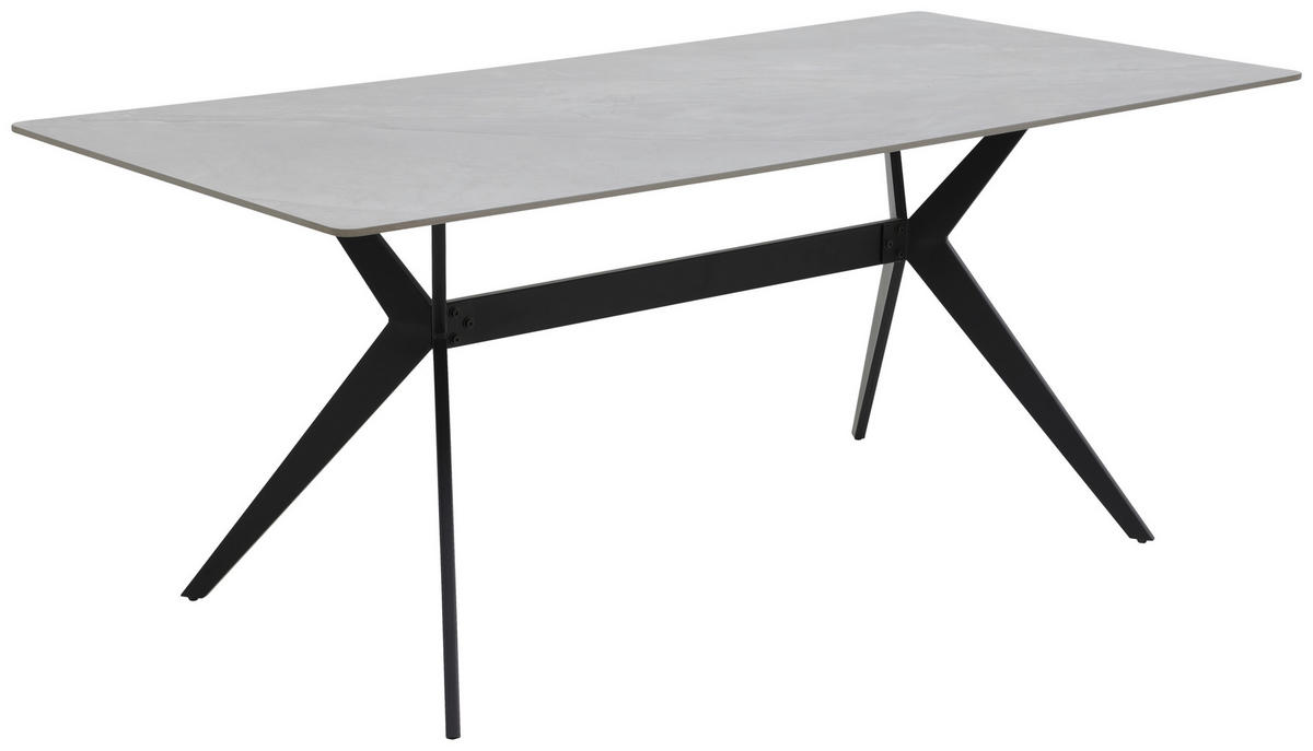 Esstisch Paccino I grau Marmor Optik B/H/T: ca. 180x76x90 cm Paccino I - schwarz/grau (180,00/76,00/90,00cm)