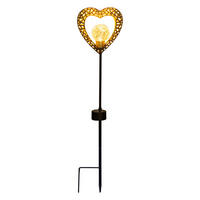 LED-Solarleuchte 5290702 schwarz Metall Glas B/H: ca. 12,5x59 cm LED Solarleuchte HERZ - schwarz (12,50/59,00cm) - Näve Leuchten