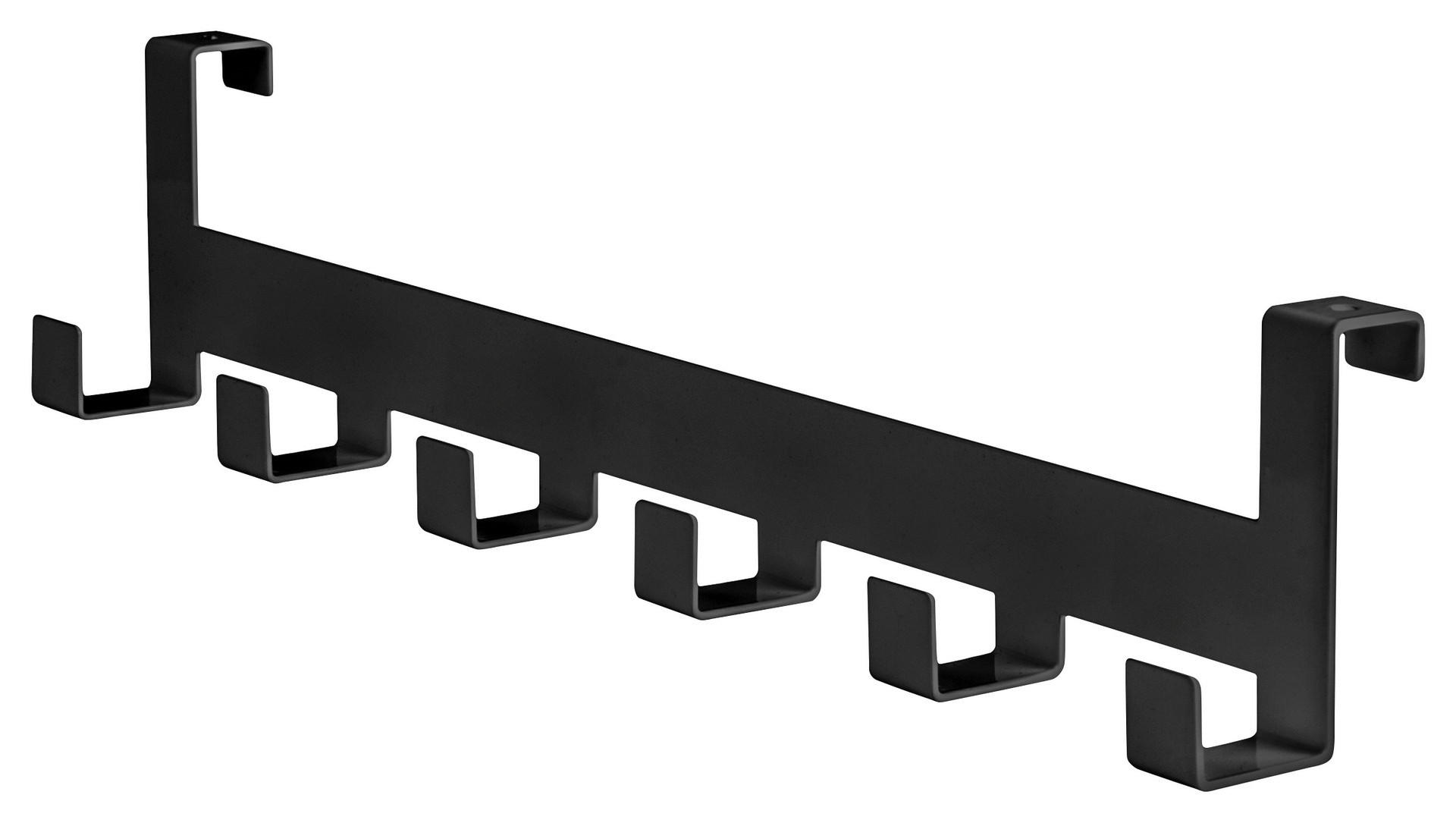 Türgarderobe Hook 6 anthrazit pulverbeschichtet Metall B/H/T: ca. 40x8x5 cm Hook 6 - anthrazit (40,00/8,00/5,00cm)