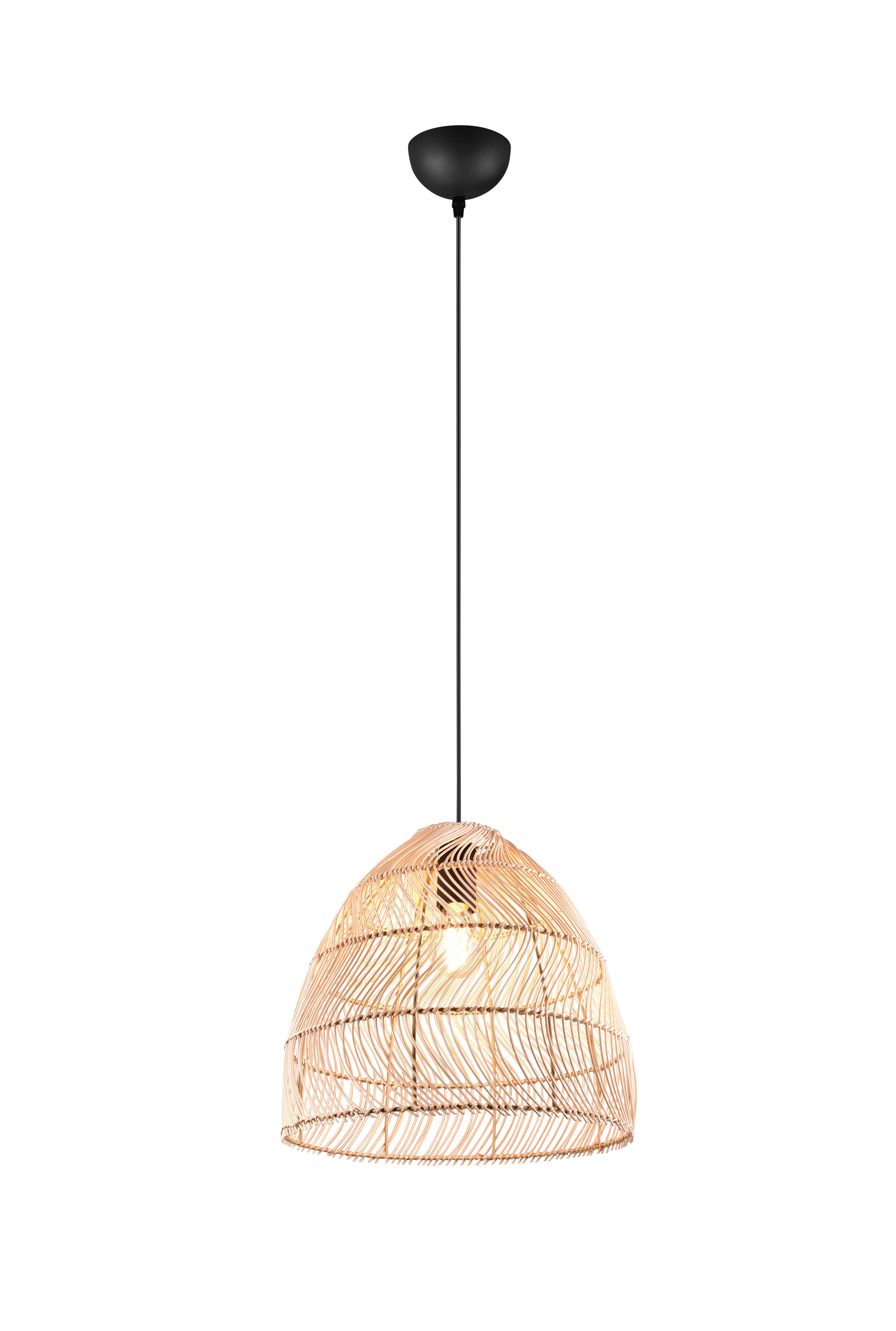 Reality Pendelleuchte R31131036 Rike natur Rattan H/D: ca. 150x35 cm E27 1 Brennstellen Rike - natur (35,00/150,00cm) - Reality
