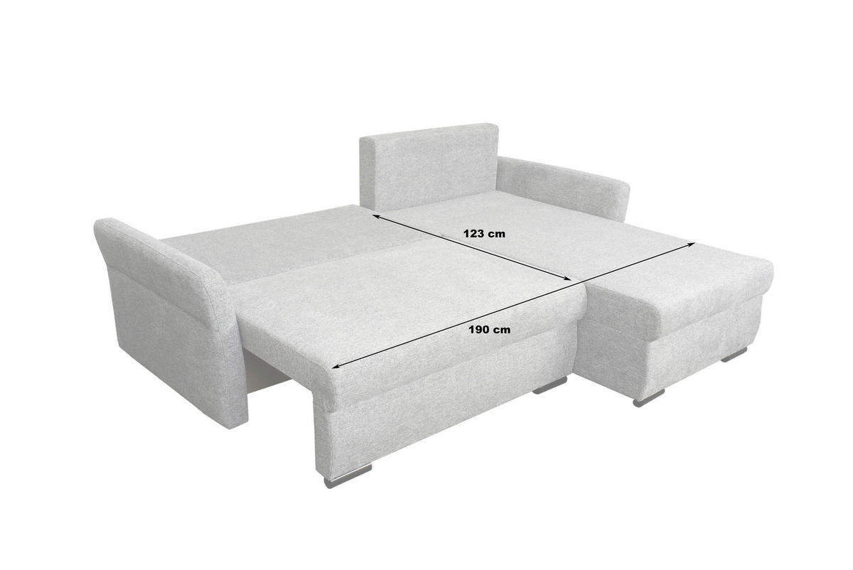 Ecksofa Marseille II grau Webstoff B/H/T: ca. 218x90x168 cm Marseille II - schwarz/grau (218,00/90,00/168,00cm)