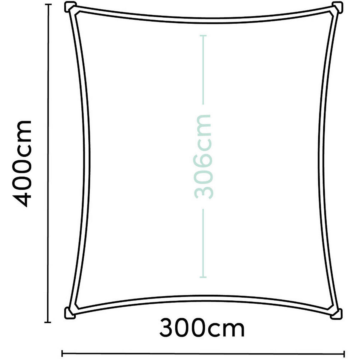 PLATINUM Sonnensegel Coolfit schwarz Polyethylen B/H/L: ca. 400x1x300 cm Coolfit - schwarz (300,00/400,00/1,00cm) - PLATINUM