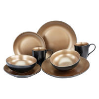 CreaTable Kombiservice Glamour gold Keramik Glamour - gold/schwarz - CreaTable