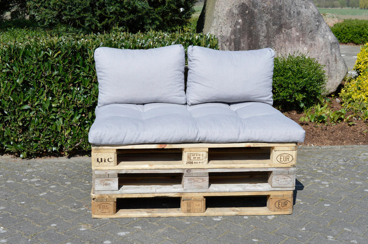 Beo Loungekissen-Set hellgrau Polyester-Mischgewebe B/H/T: ca. 120x80x16 cm 3er Set Loungekissen-Set - hellgrau (120,00/80,00/16,00cm) - Beo