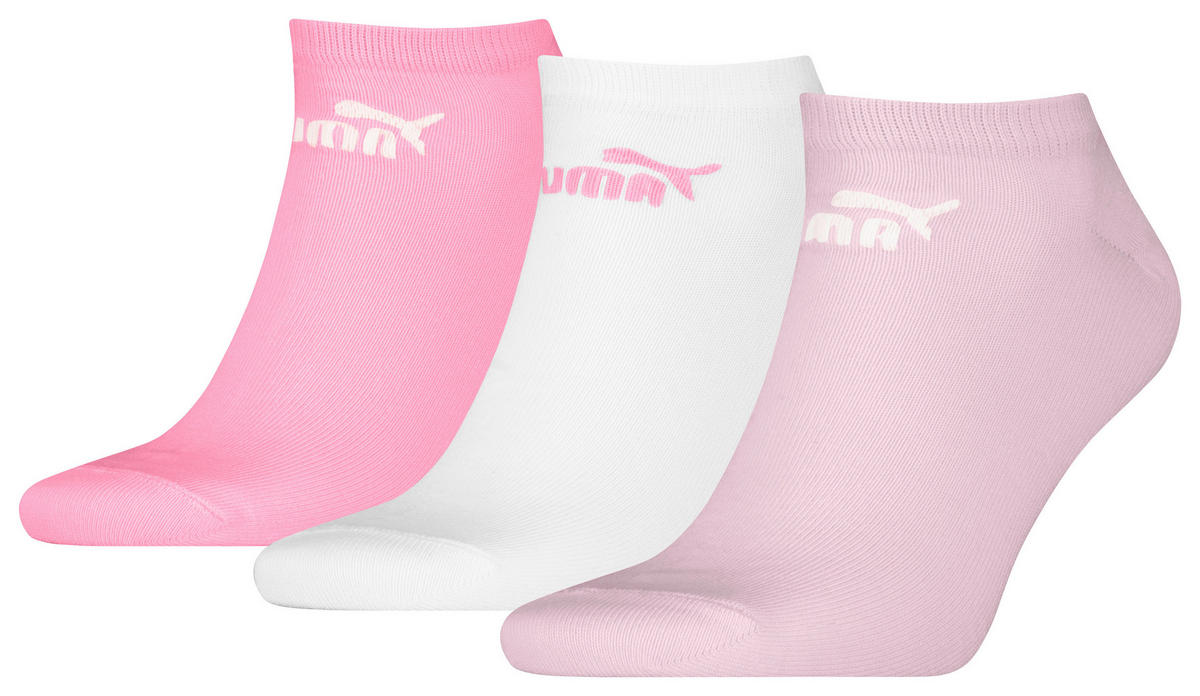 Puma Damen & Herren-Socken Puma pink 3 Packstücke Größe 35-38 Puma - pink/weiß - Puma