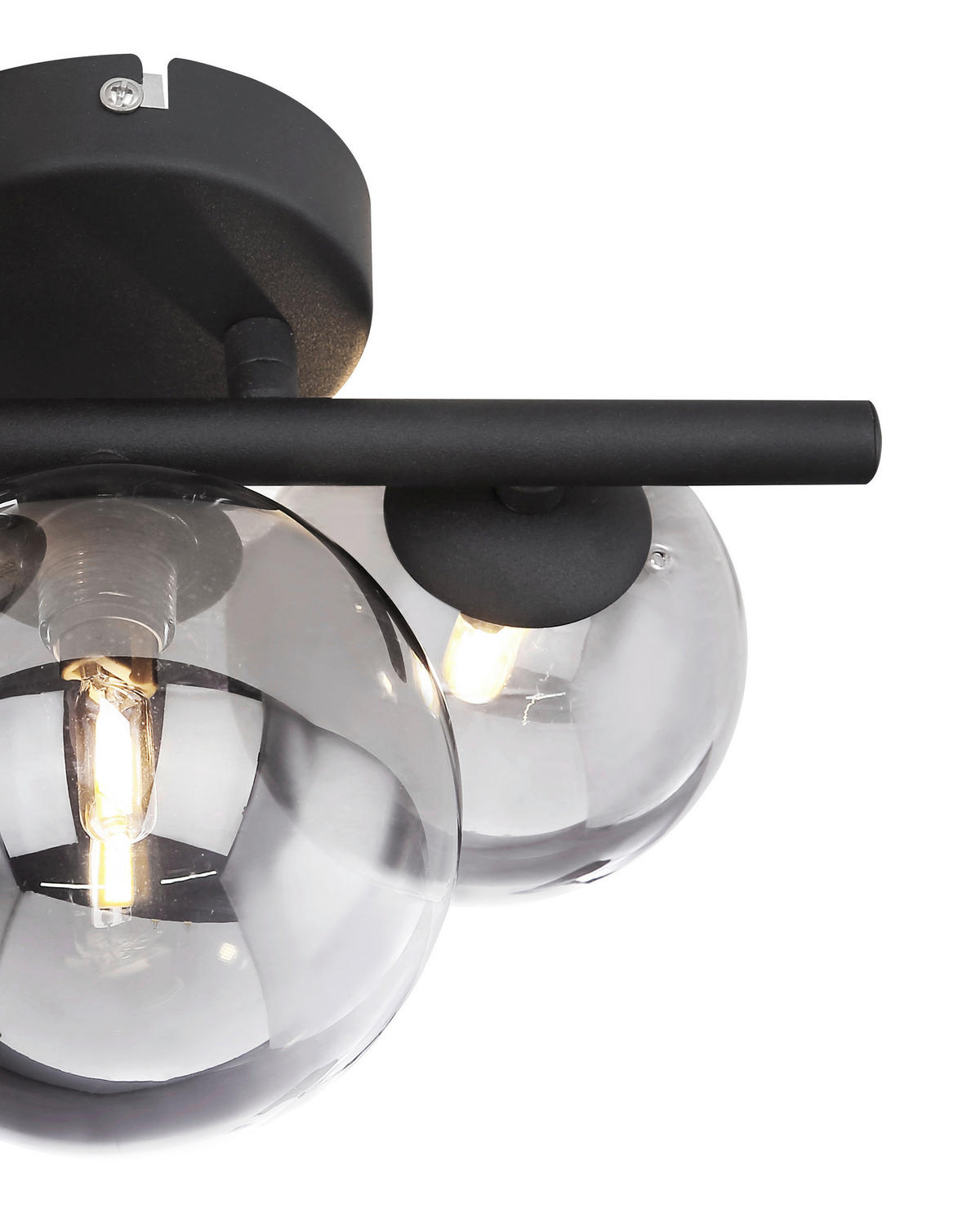 GLOBO Deckenleuchte 56133-3W Riha schwarz Metall Rauchglas B/H: ca. 21x28  cm 3 Brennstellen ▷ online bei POCO kaufen