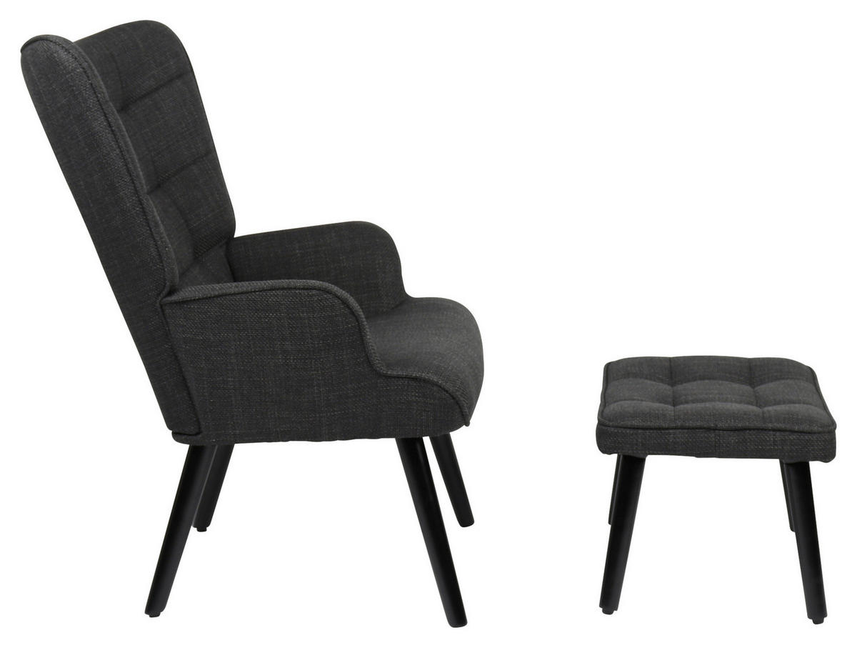 Sessel Paros anthrazit Webstoff B/H/T: ca. 68x97x75 cm Paros - anthrazit (68,00/97,00/75,00cm) - Hela