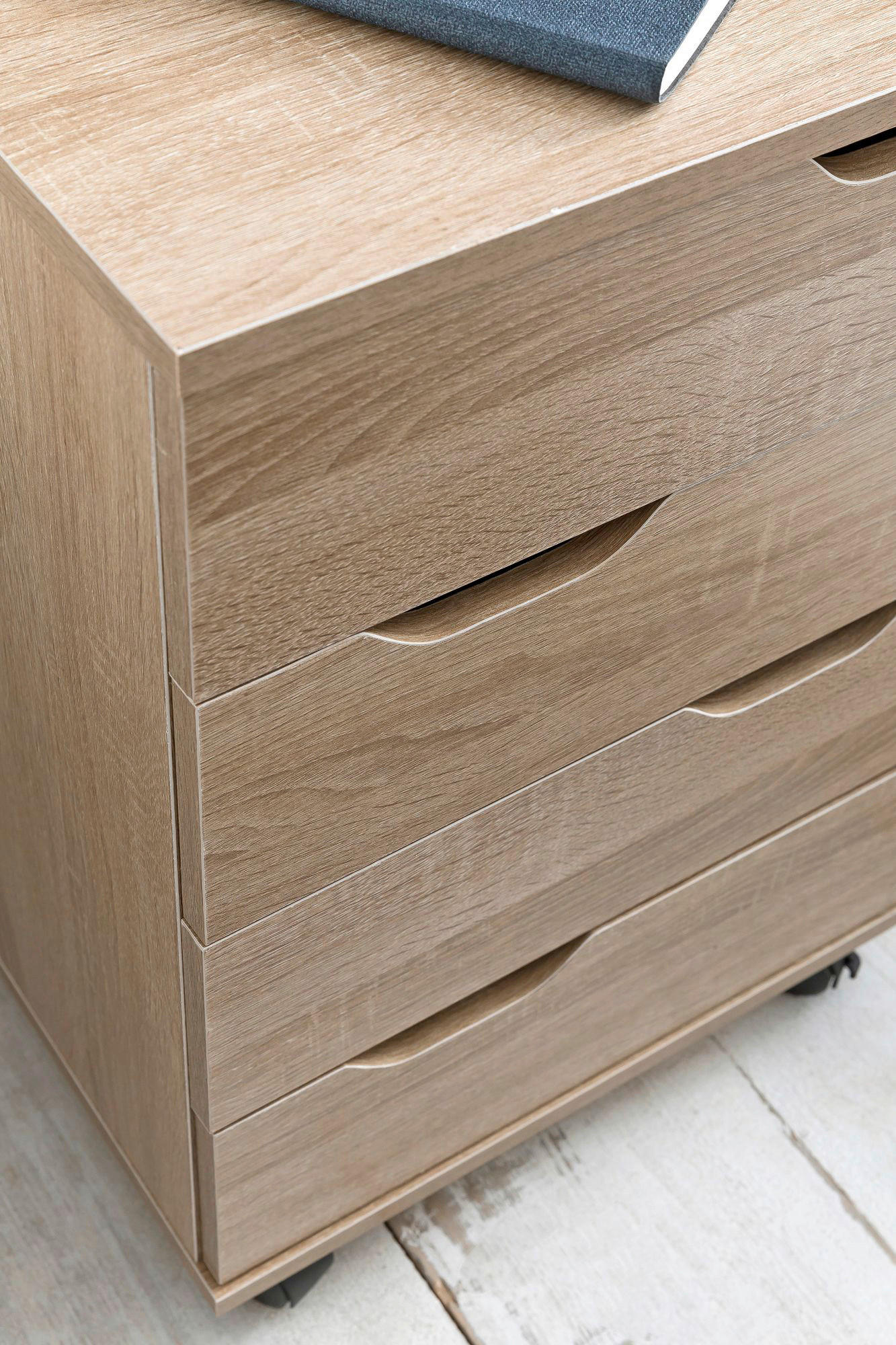 Rollcontainer braun Spanplatte B/H/T: ca. 40x60x40 cm Rollcontainer - braun (40,00/60,00/40,00cm) - Wohnling