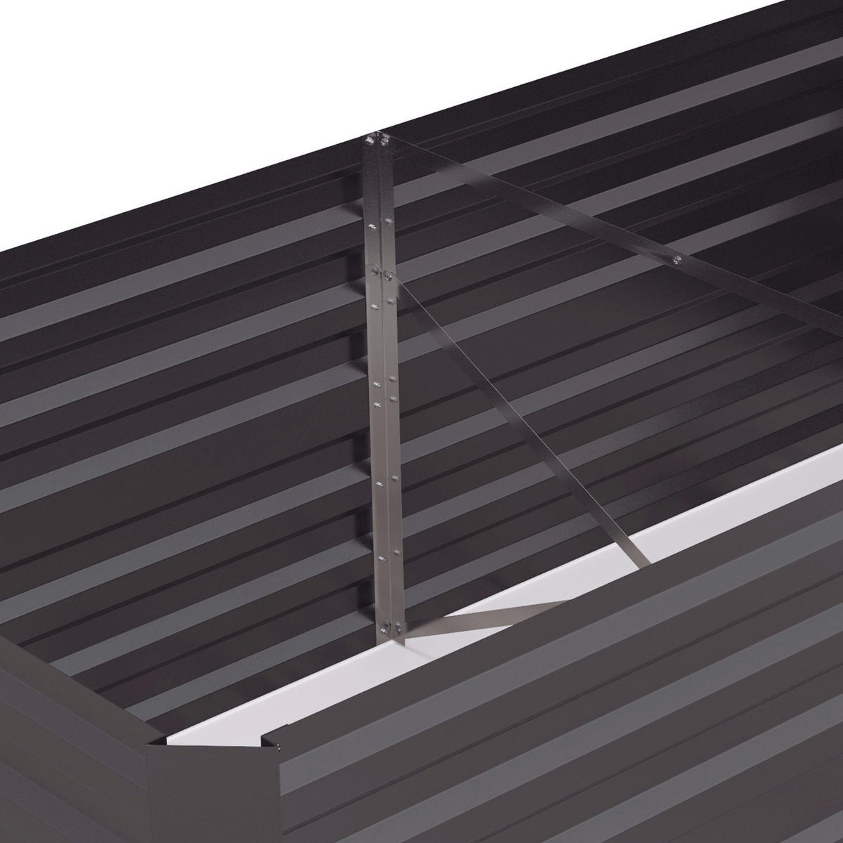 Outsunny Hochbeet dunkelgrau Stahl B/H/L: ca. 90x59x180 cm Hochbeet - dunkelgrau (180,00/90,00/59,00cm) - Outsunny