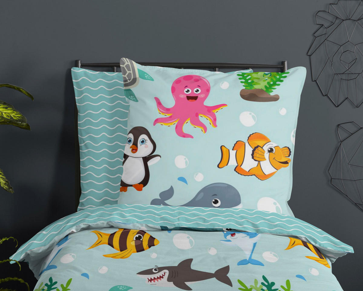 Baumwoll Bettwäsche Seaworld Renforce Seaworld - Multi (135,00/200,00cm) - Good Morning