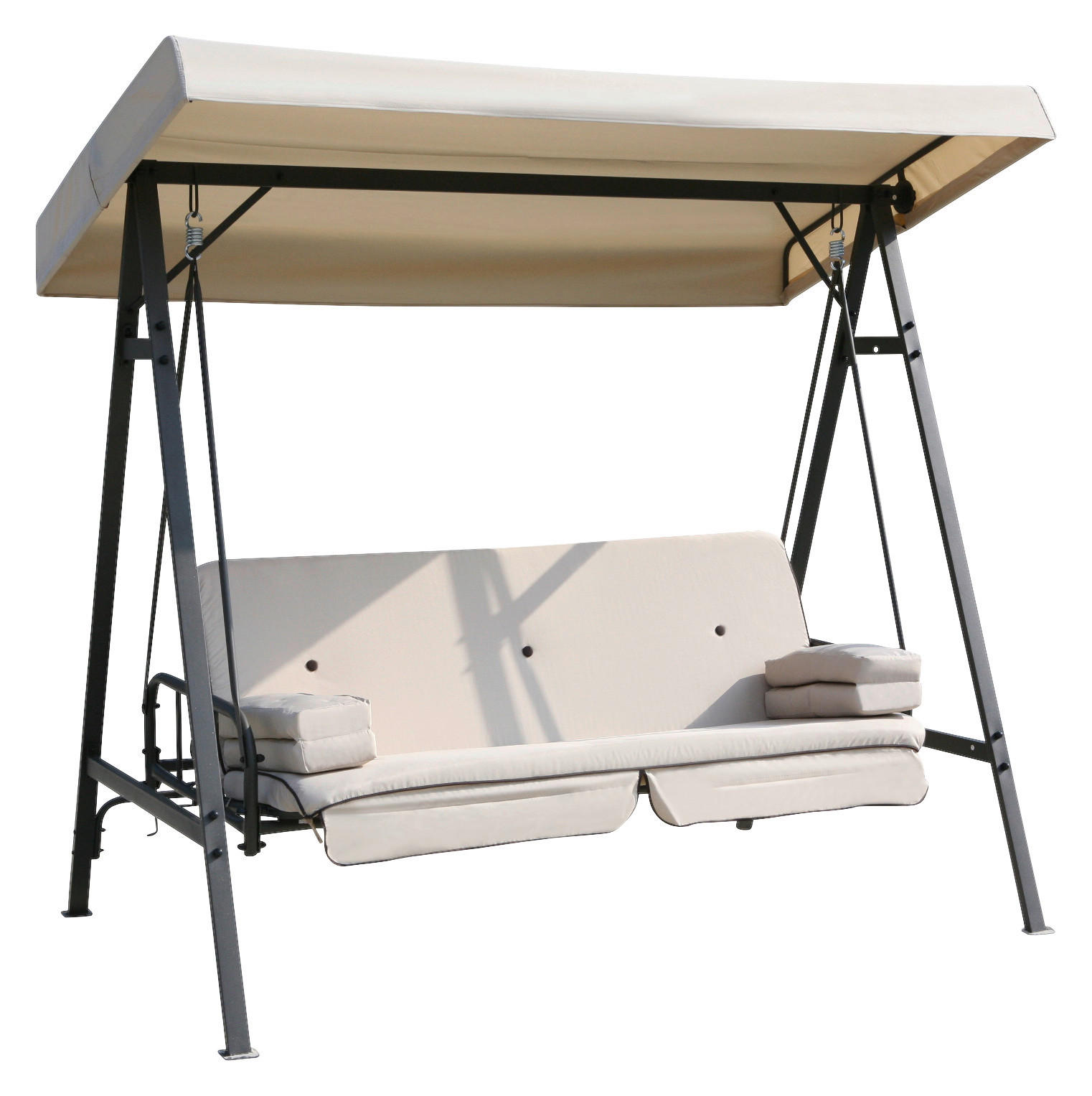 Grasekamp Hollywoodschaukel Amalfi beige Stahlrohr B/H/L: ca. 140x196x210 cm Amalfi - beige (210,00/140,00/196,00cm) - Grasekamp