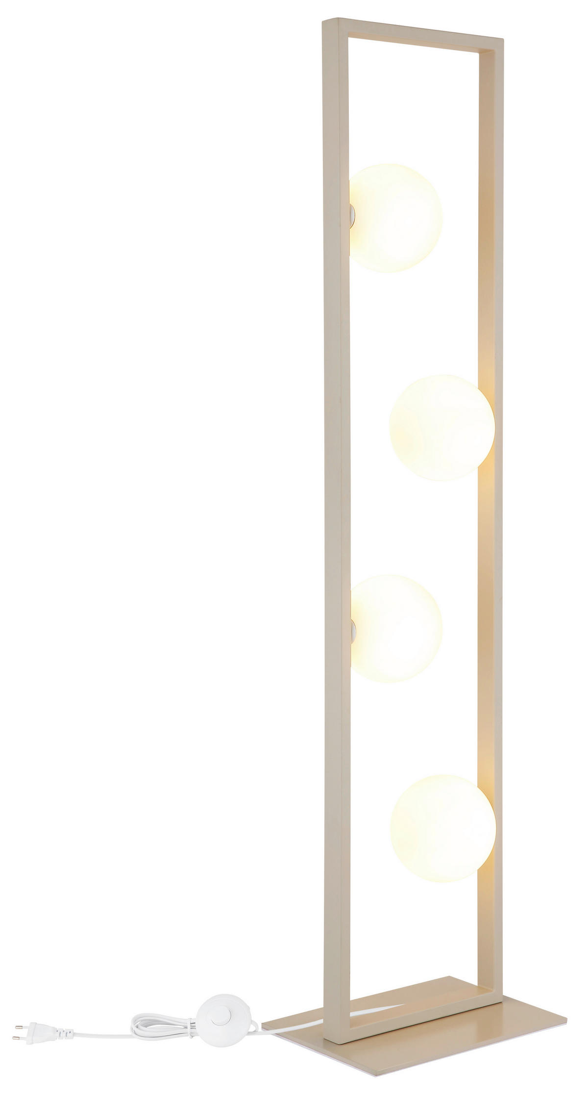 GLOBO Stehleuchte Opal rostfarbig sand Glas Metall B/H/L: ca. 20x110x28 cm G9 4 Brennstellen NANDA - sand/rostfarbig (28,00/20,00/110,00cm) - GLOBO