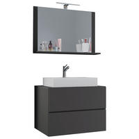 Waschplatz 3tlg-Lendas weiß anthrazit B/H/T: ca. 80x52x52 cm 3tlg-Lendas - weiß/anthrazit (80,00/52,00/52,00cm) - VCM Möbel
