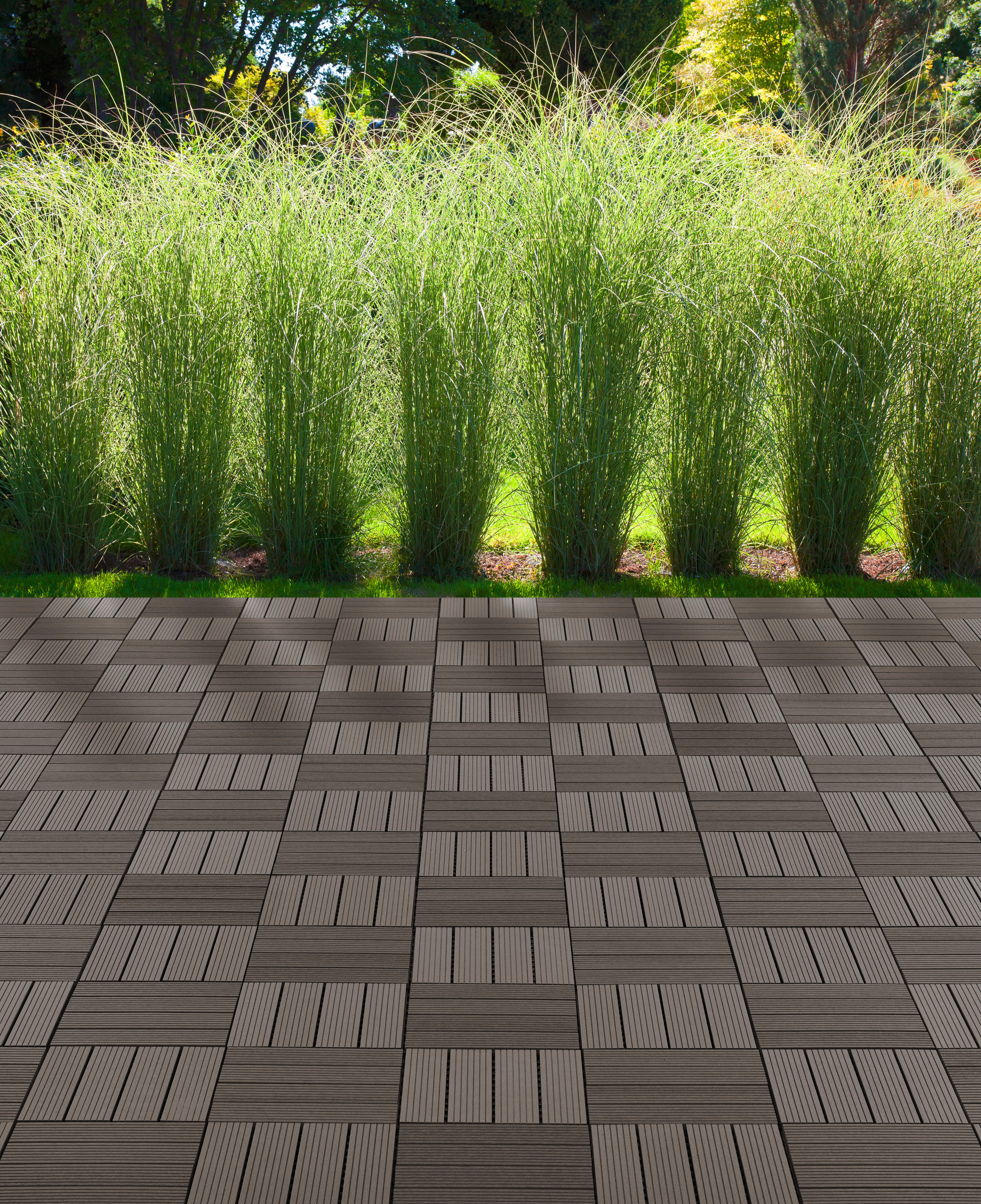 Terrassenfliese WPC, 6 Stück im Paket grau B/L: ca. 30x30 cm WPC, 6 Stück im Paket - grau (30,00/30,00cm)