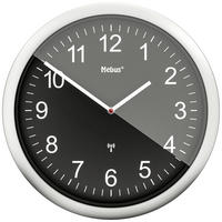 Mebus Wanduhr silber D: ca. 25 cm Wanduhr_Funk - schwarz/silber (25,00cm) - Mebus