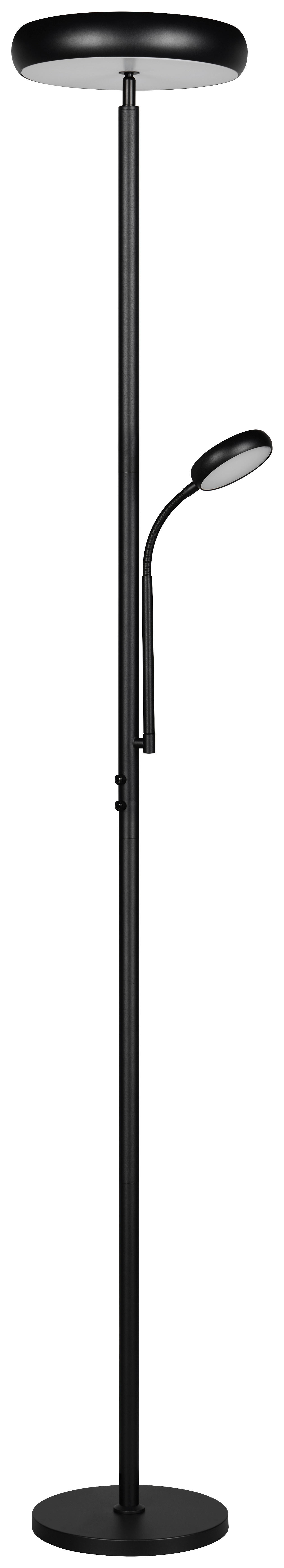 Reality LED Stehleuchte mattschwarz Metall H: ca. 183 cm 1 Brennstellen Palermo - mattschwarz (183,00cm) - Reality