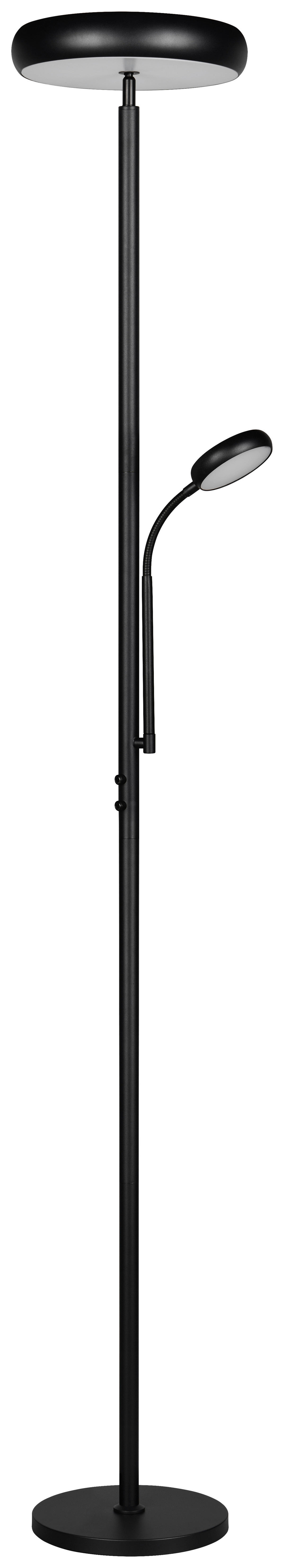 Reality LED Stehleuchte mattschwarz Metall H: ca. 183 cm 1 Brennstellen Palermo - mattschwarz (183,00cm) - Reality