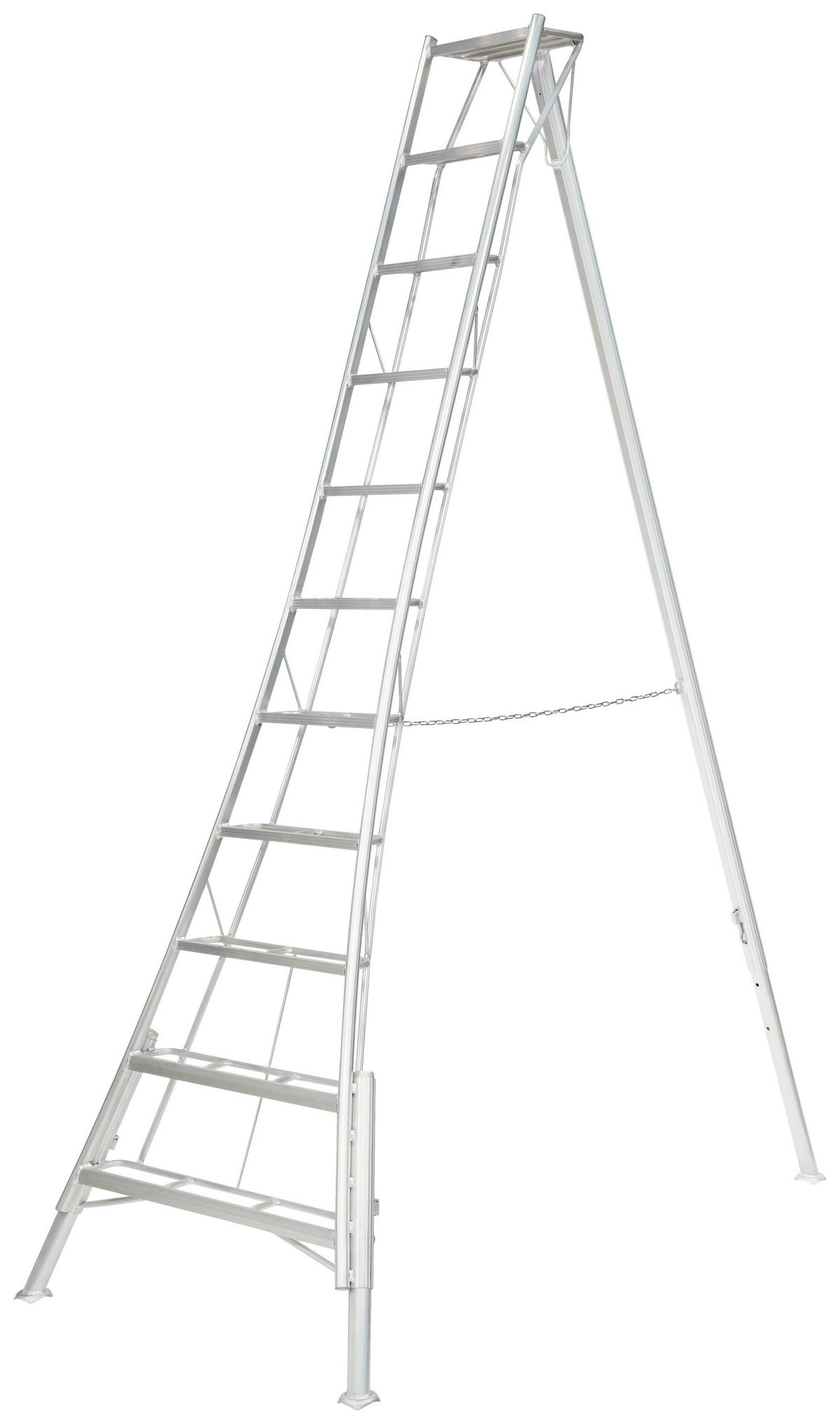 Niwaki Gartenleiter 3-Holm 3-Holm silber B/H/T: ca. 128x330x248 cm 3-Holm - silber (128,00/330,00/248,00cm) - Niwaki