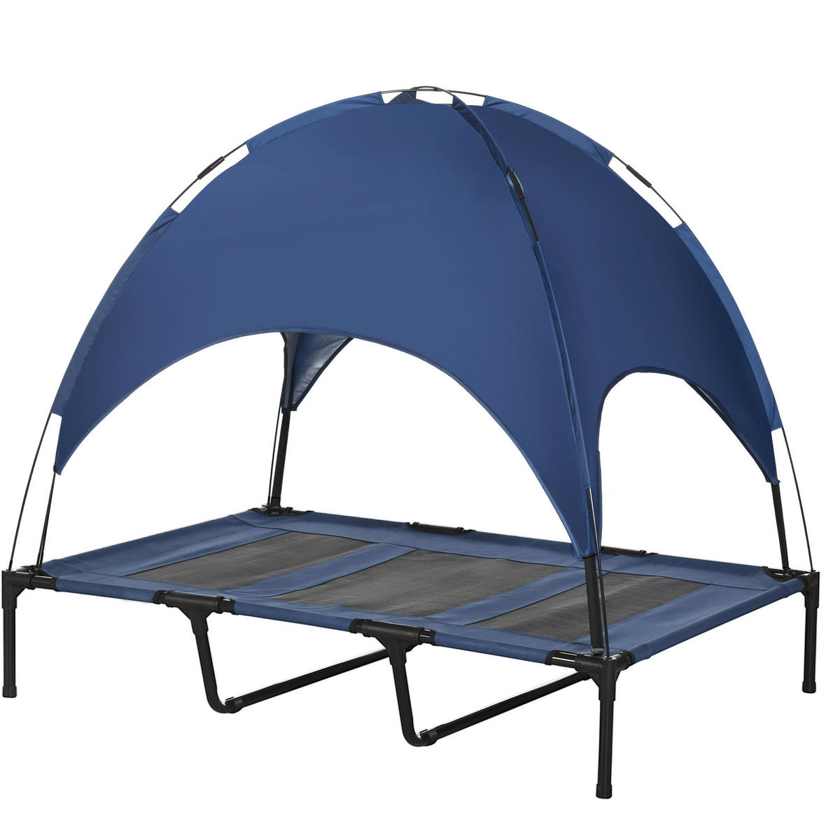 PawHut Hunde-Zubehör dunkelblau Polyester B/H/L: ca. 92x122x108 cm Hundebett - schwarz/dunkelblau (108,00/92,00/122,00cm) - PawHut
