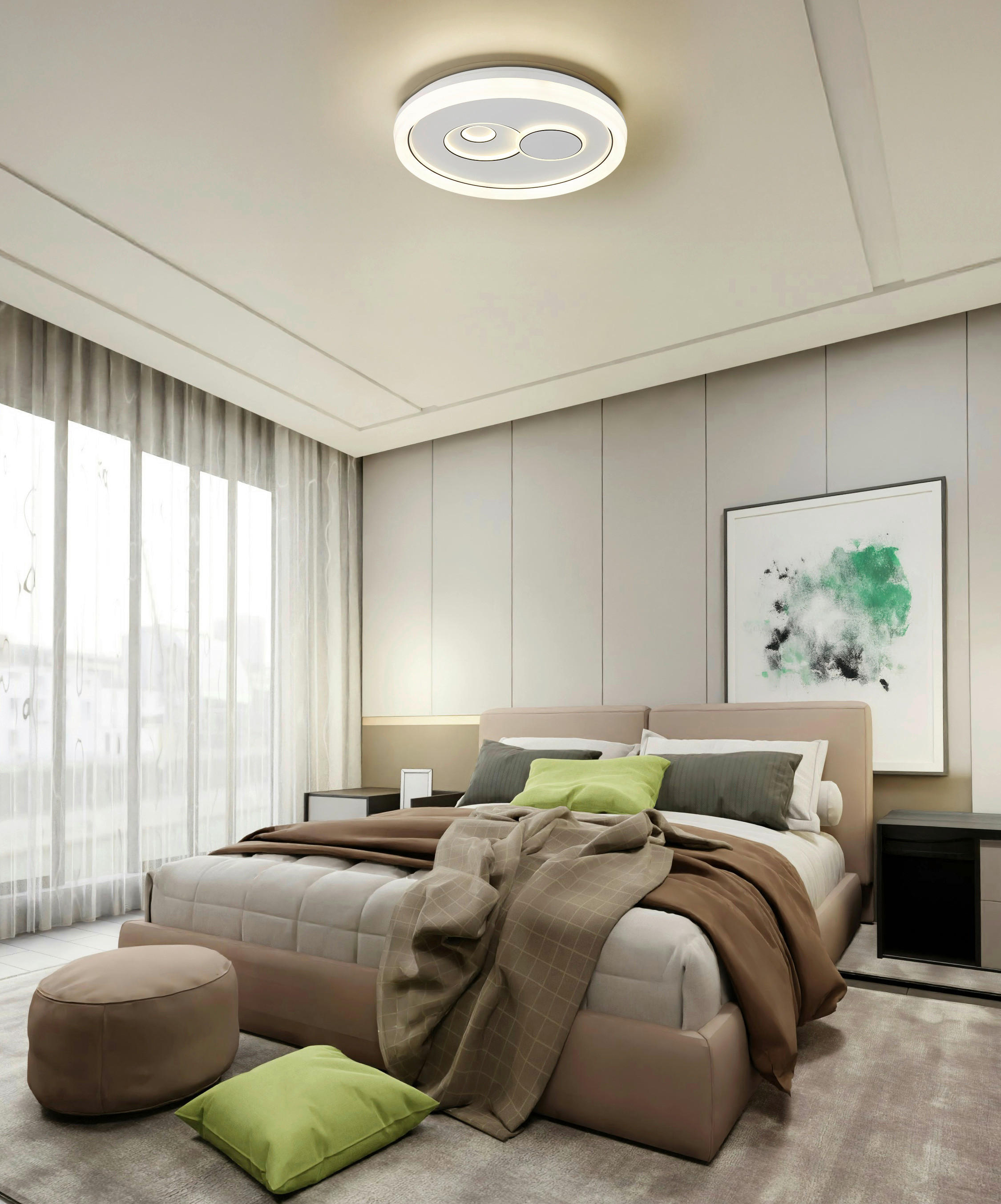 Thumbnail - GLOBO LED-Deckenleuchte Opal weiß Metall Kunststoff H/D: ca. 7x48 cm