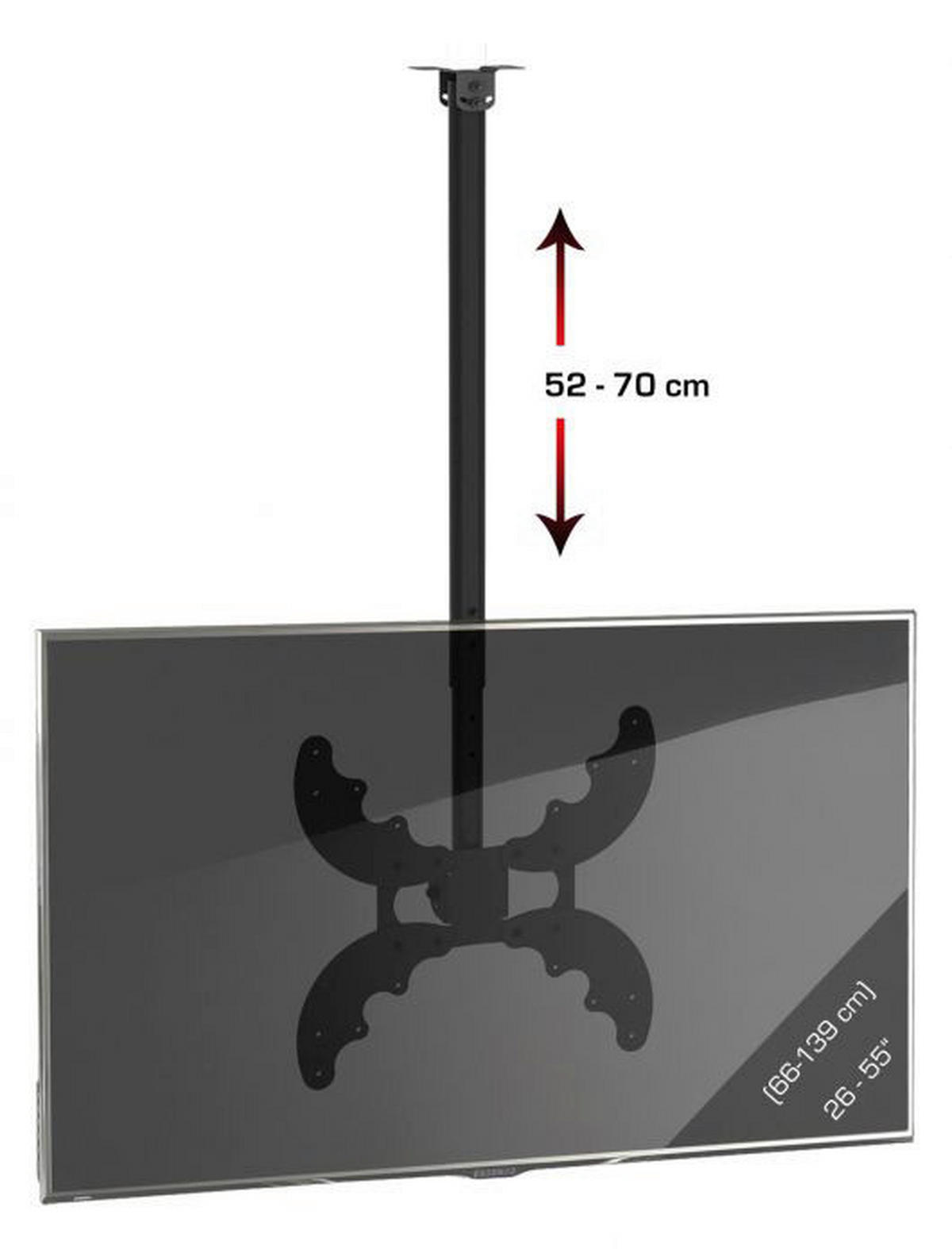 VCM Deckenhalterung Deckenhalterung schwarz Deckenhalterung B-DX 400 - schwarz (70,00cm) - VCM