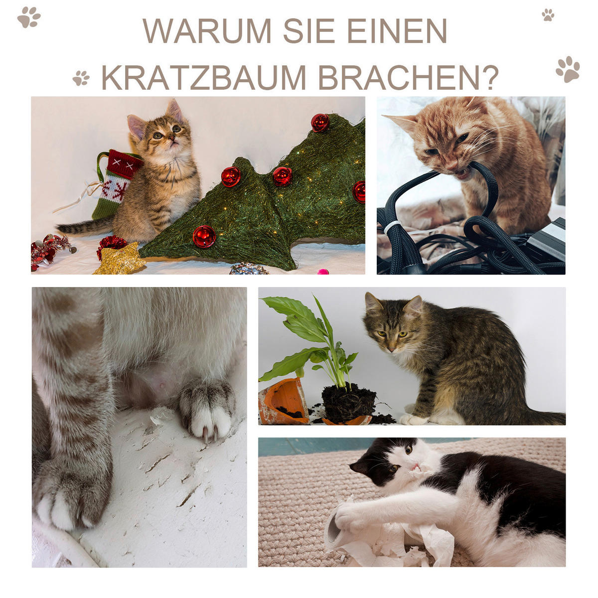PawHut Kratzbaum grau Edelstahl B/H/L: ca. 35x40x72 cm Kratzbaum - grau (72,00/35,00/40,00cm) - PawHut