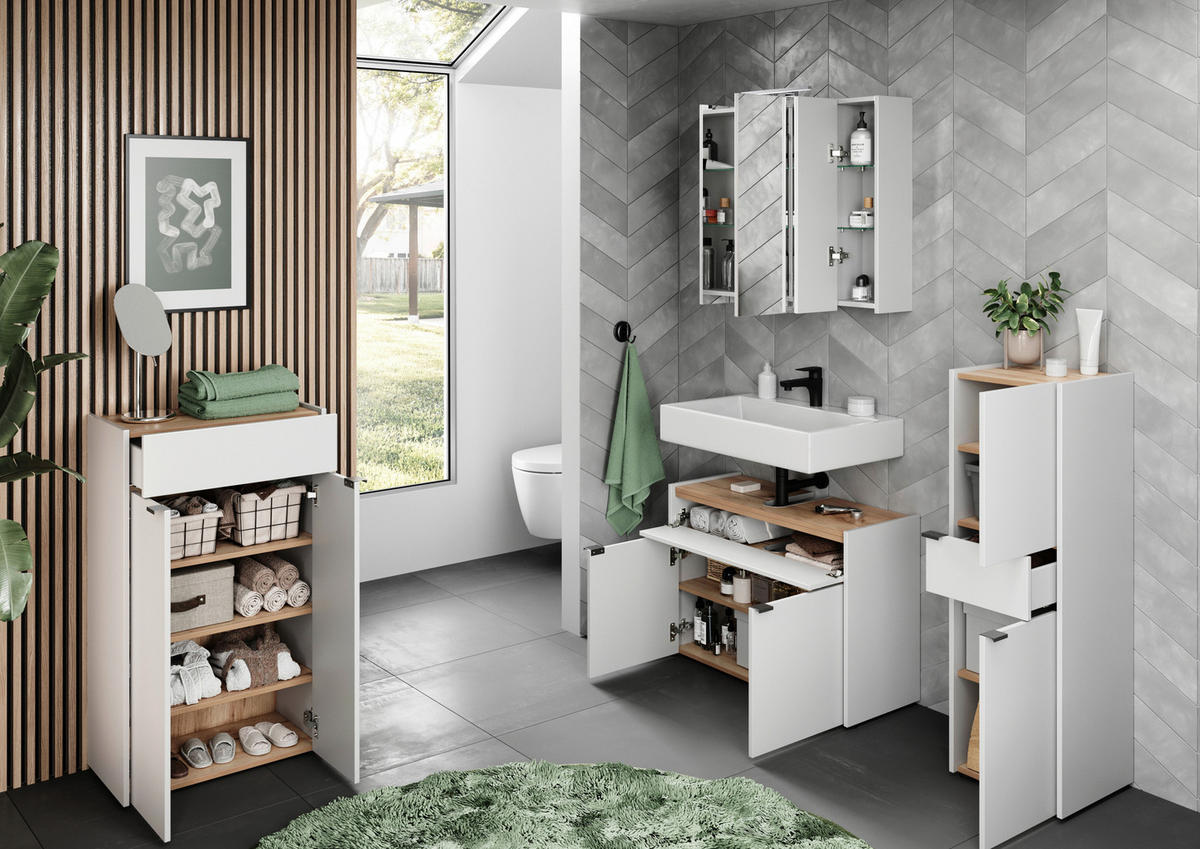 Spiegelschrank 2754-84 weiß B/H/T: ca. 76x71x23 cm 2754-84 - weiß (76,00/71,00/23,00cm) - Germania