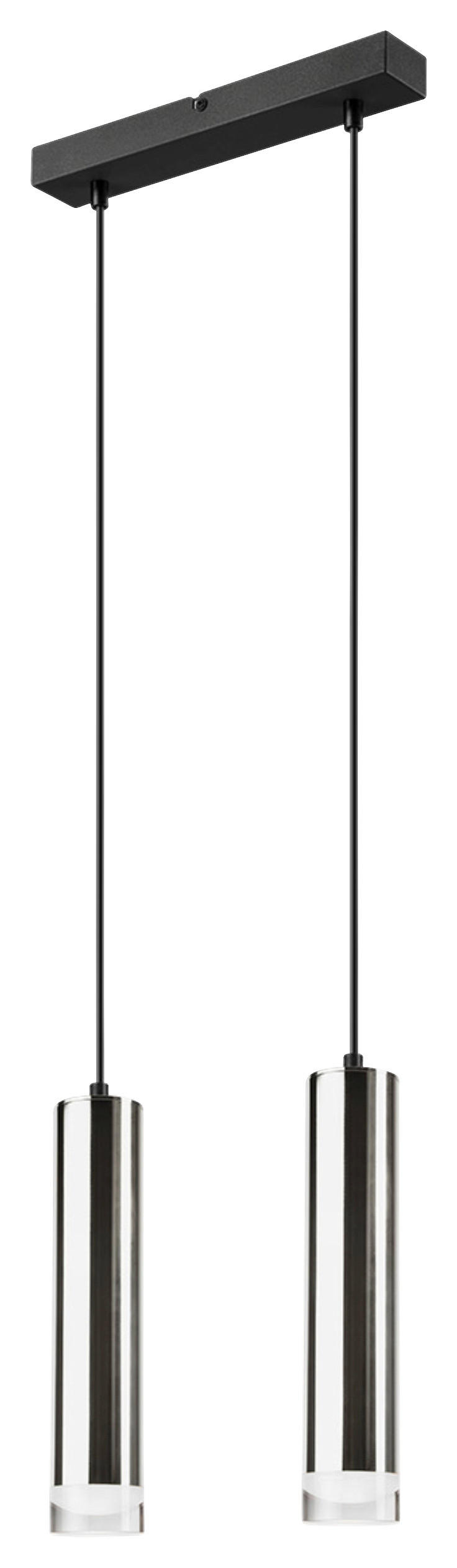 Lamkur Pendelleuchte schwarz Stahl B/H/L: ca. 8x99x32 cm E27 2 Brennstellen DIEGO - schwarz (32,00/8,00/99,00cm) - Lamkur