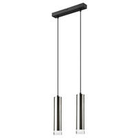 Lamkur Pendelleuchte schwarz Stahl B/H/L: ca. 8x99x32 cm E27 2 Brennstellen DIEGO - schwarz (32,00/8,00/99,00cm) - Lamkur
