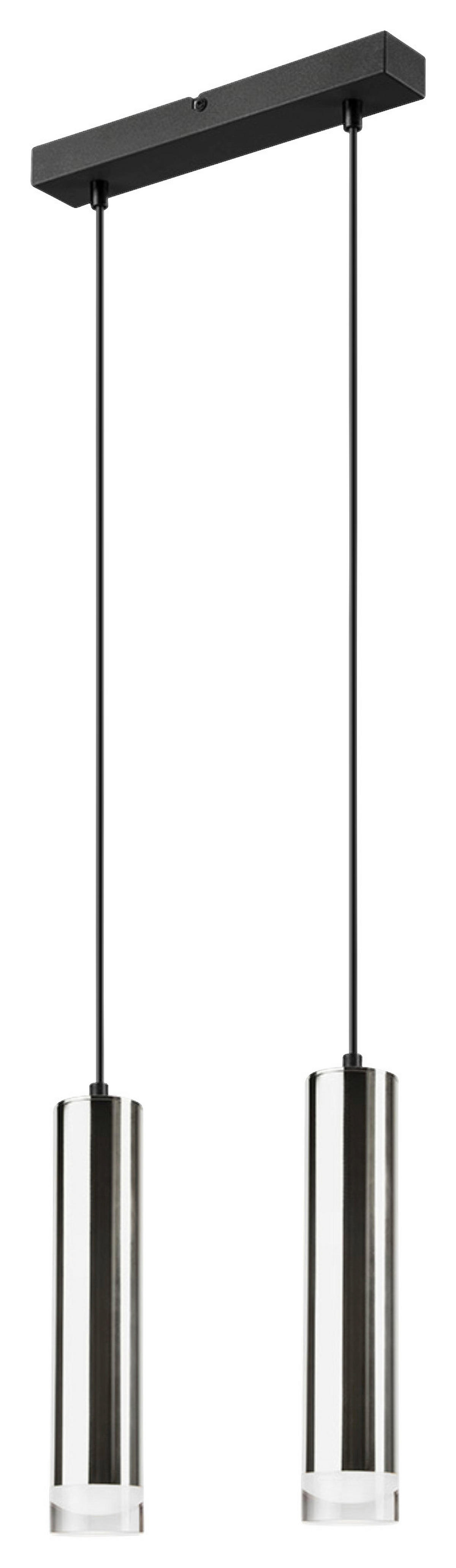 Lamkur Pendelleuchte schwarz Stahl B/H/L: ca. 8x99x32 cm E27 2 Brennstellen DIEGO - schwarz (32,00/8,00/99,00cm) - Lamkur