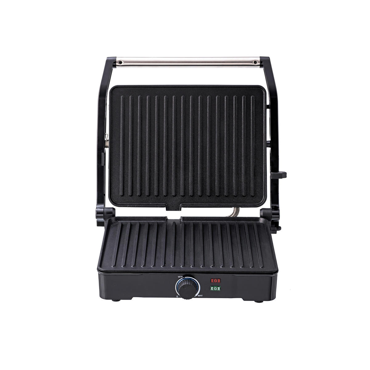 BERGNER Kontaktgrill silber B/H/L: ca. 15x37x38 cm EL BOHIO - schwarz/silber (38,00/15,00/37,00cm) - BERGNER