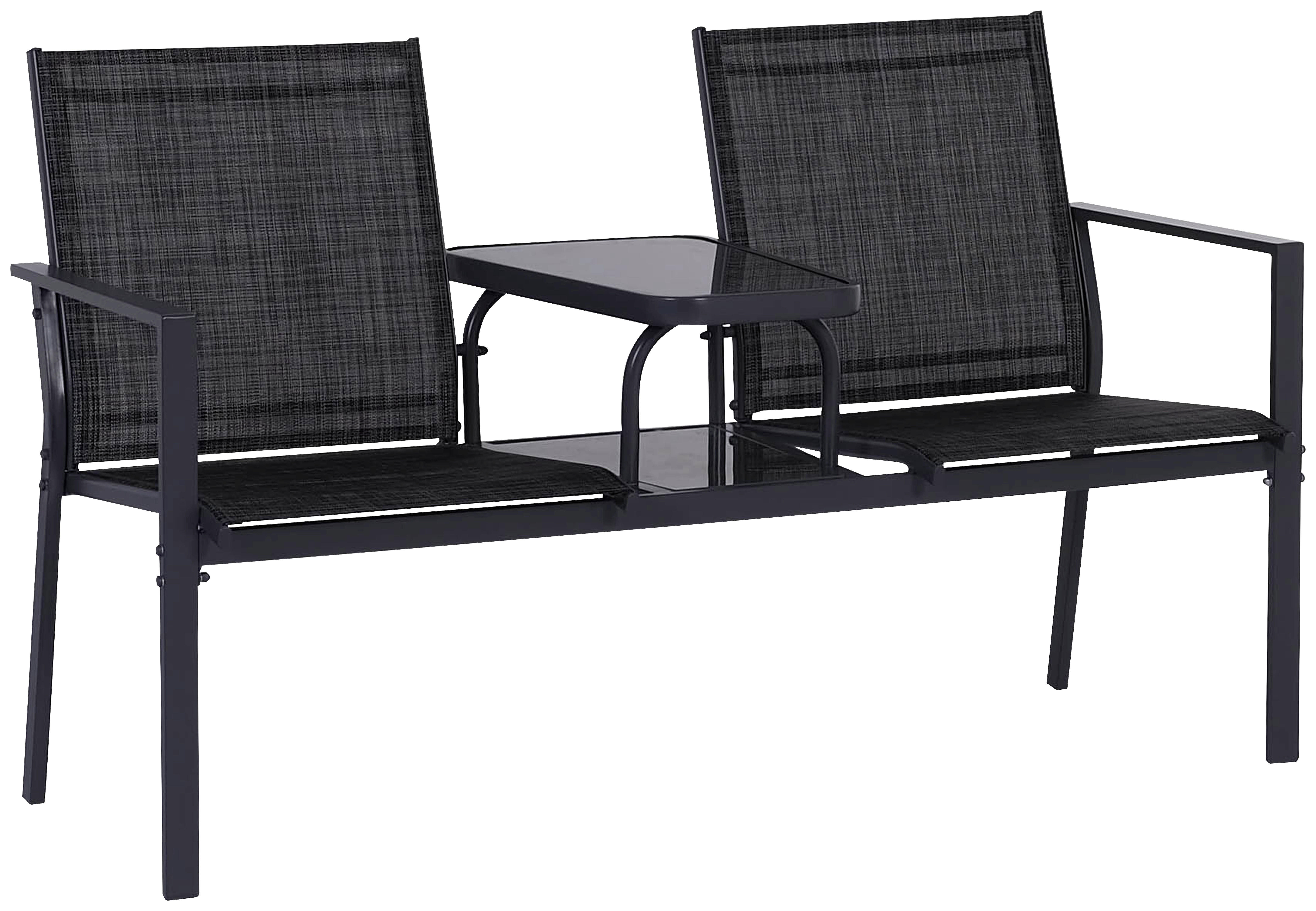 Thumbnail - POCOline Gartenbank Paris grau Stahl B/H/L: ca. 61x89x147 cm