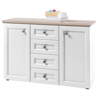 Sideboard Toskana weiß Eiche Artisan Nachbildung B/H/T: ca. 120x85x38 cm Toskana - Eiche/weiß (120,00/85,00/38,00cm)