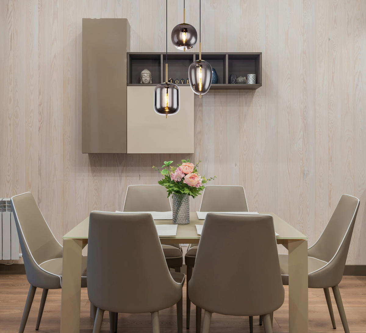 GLOBO Pendelleuchte Blacky 15345-3MM messing Metall Rauchglas H/D: ca. 120x46 cm E14 3 Brennstellen Pendelleuchte_Blacky 3flg. - messing (46,00/120,00cm) - GLOBO