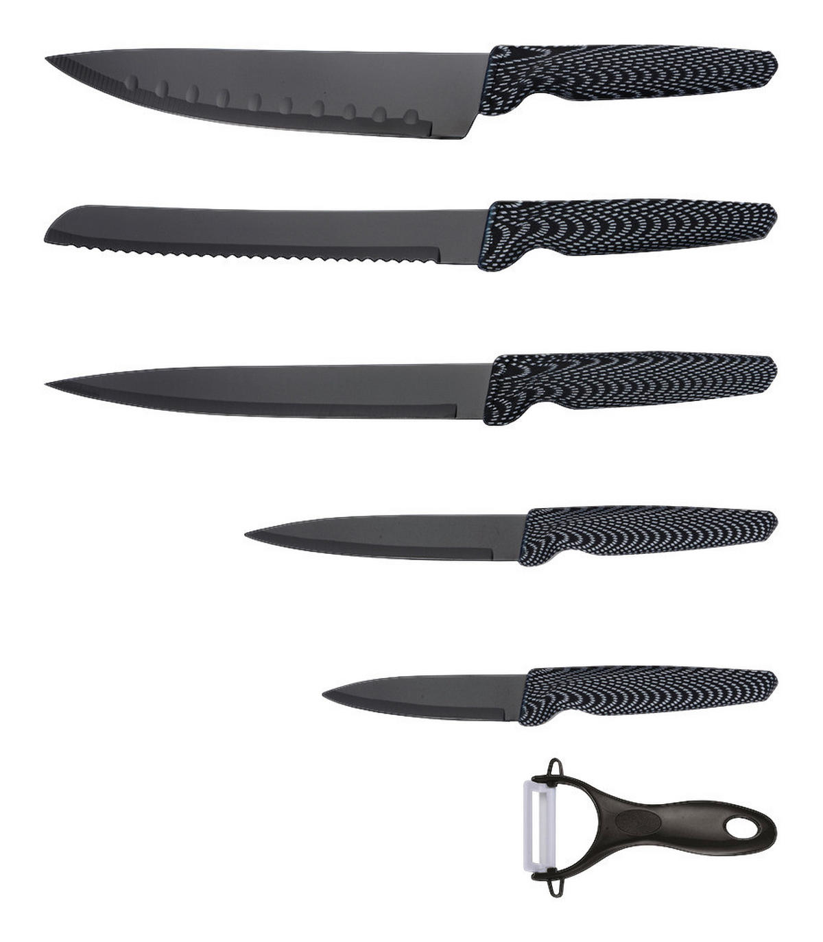 MICHELINO Messerset schwarz Edelstahl 6 tlg. Messerset_6tlg. - schwarz - MICHELINO