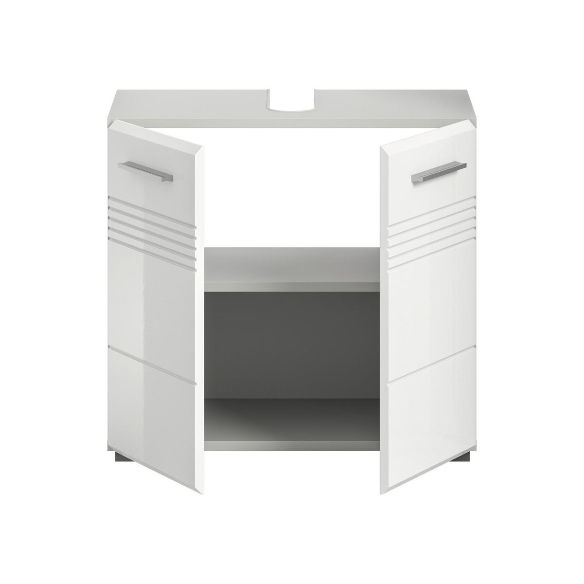 Waschbeckenunterschrank Copa hellgrau weiß Hochglanz B/H/T: ca. 60x56x32 cm Copa - hellgrau/weiß (60,00/56,00/32,00cm) - xonox.home