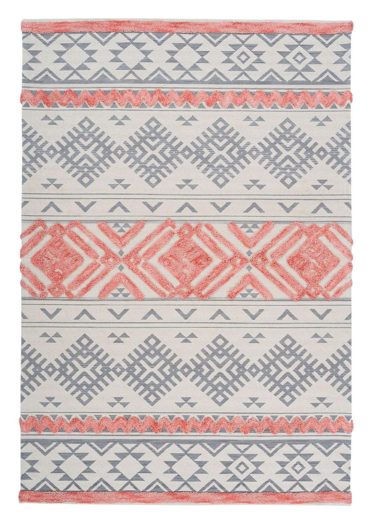 Arte Espina Kurzflorteppich Ethnie 225 grau B/H/L: ca. 200x1x290 cm Ethnie 225 - apricot/grau (290,00/200,00/1,00cm) - Arte Espina