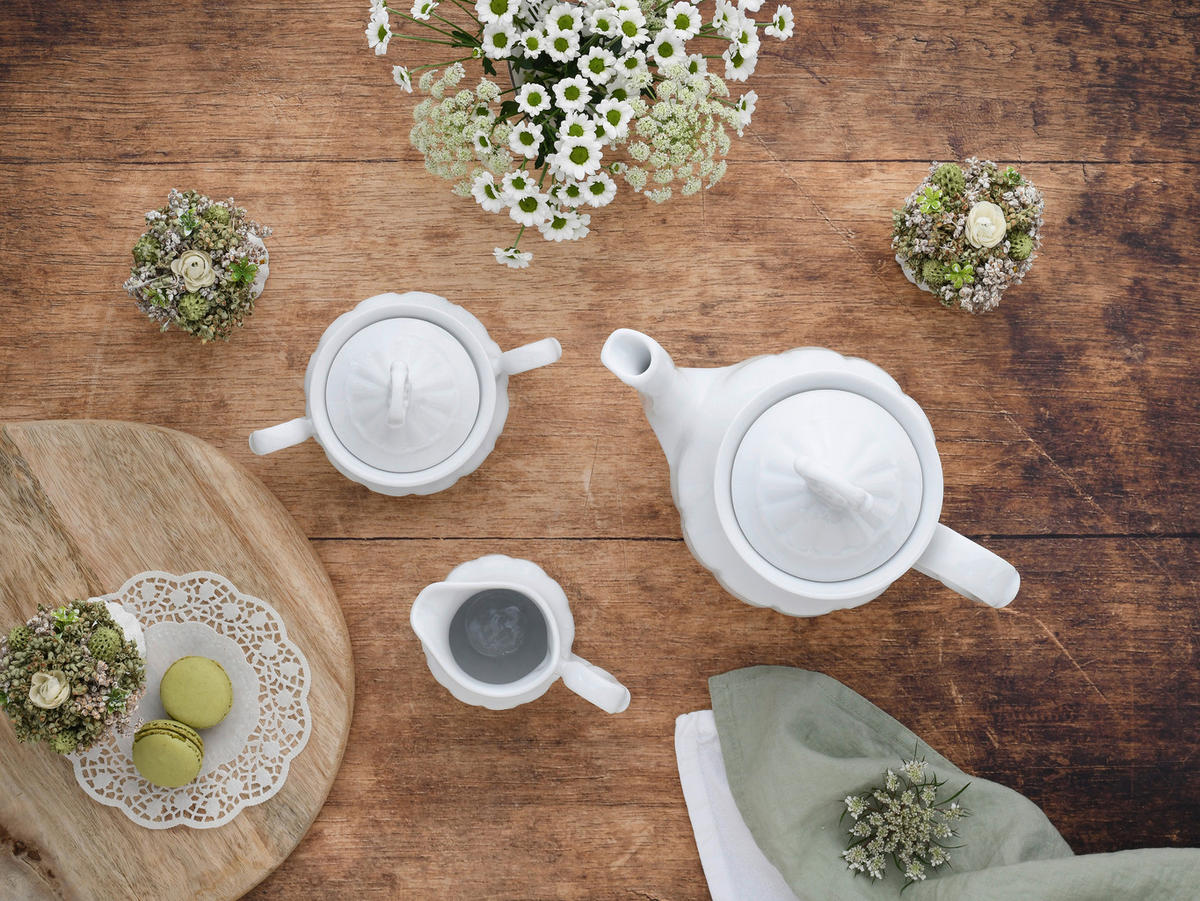 CreaTable Kaffee-Set Maria Theresia weiß Porzellan Maria Theresia - weiß - CreaTable