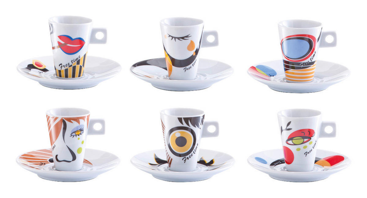 Zeller Espresso-Set Faces Faces - Zeller