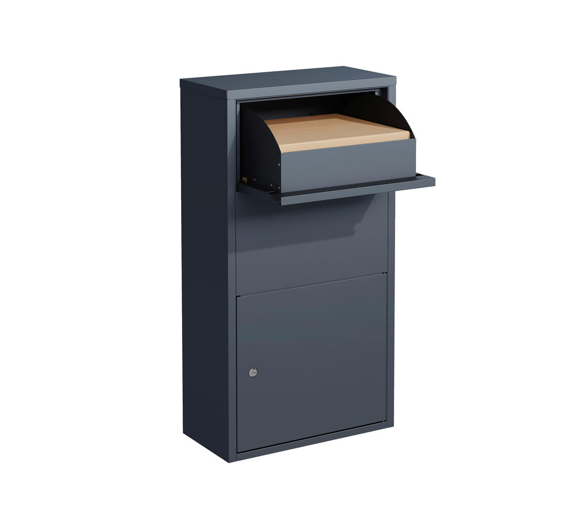 Westmann Briefkasten mit Paketbox Pollux anthrazit B/H/L: ca. 22x82x44 cm Pollux - anthrazit (44,00/22,00/82,00cm) - Westmann