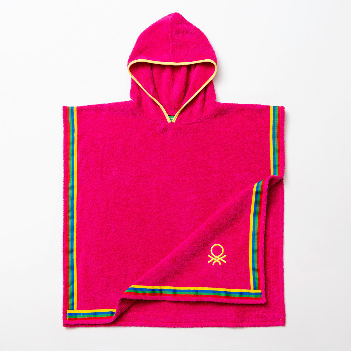 Kinder-Badeponcho pink Baumwolle B/L: ca. 65x65 cm Kinder-Badeponcho - pink (65,00/65,00cm) - BENETTON