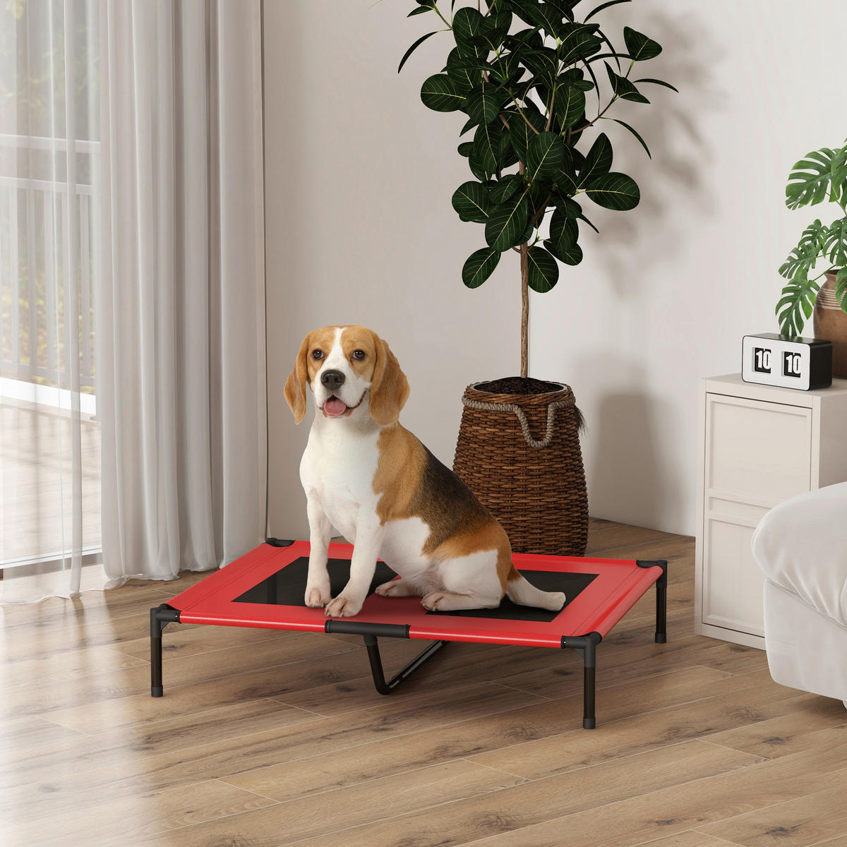 PawHut Hundeliege rot Metall B/H/L: ca. 76x18x92 cm Hundeliege - rot (92,00/76,00/18,00cm) - PawHut