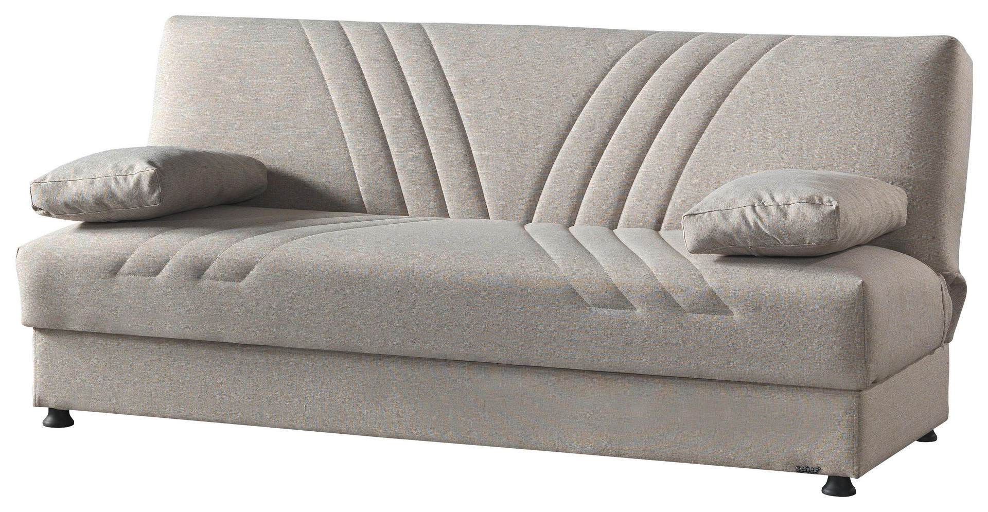Schlafsofa Kemer beige Microfaser B/H/T: ca. 196x89x84 cm Kemer - beige/schwarz (196,00/89,00/84,00cm)