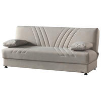 Schlafsofa Kemer beige Microfaser B/H/T: ca. 196x89x84 cm Kemer - beige/schwarz (196,00/89,00/84,00cm)