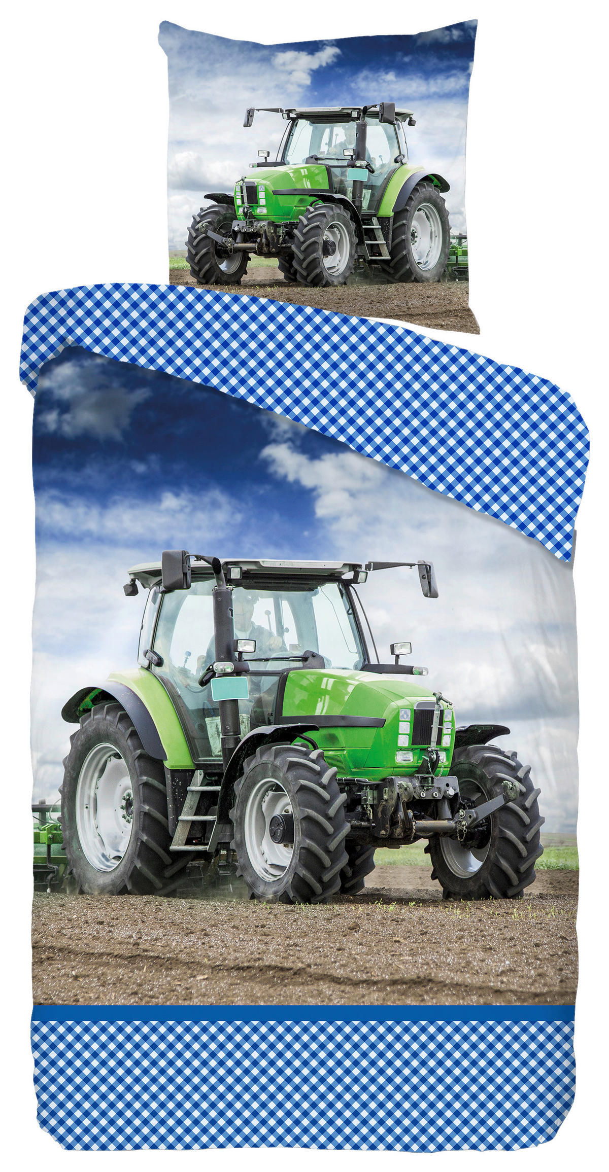 Baumwoll Bettwäsche strong Renforce strong - blau/grün (135,00/200,00cm) - Good Morning