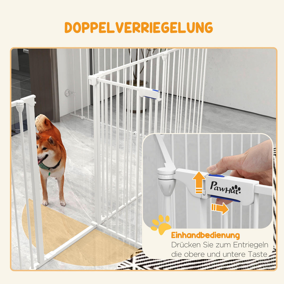 PawHut Gehege weiß Edelstahl B/H/L: ca. 154x154x90 cm Freilaufgehege - weiß (90,00/154,00/154,00cm) - PawHut
