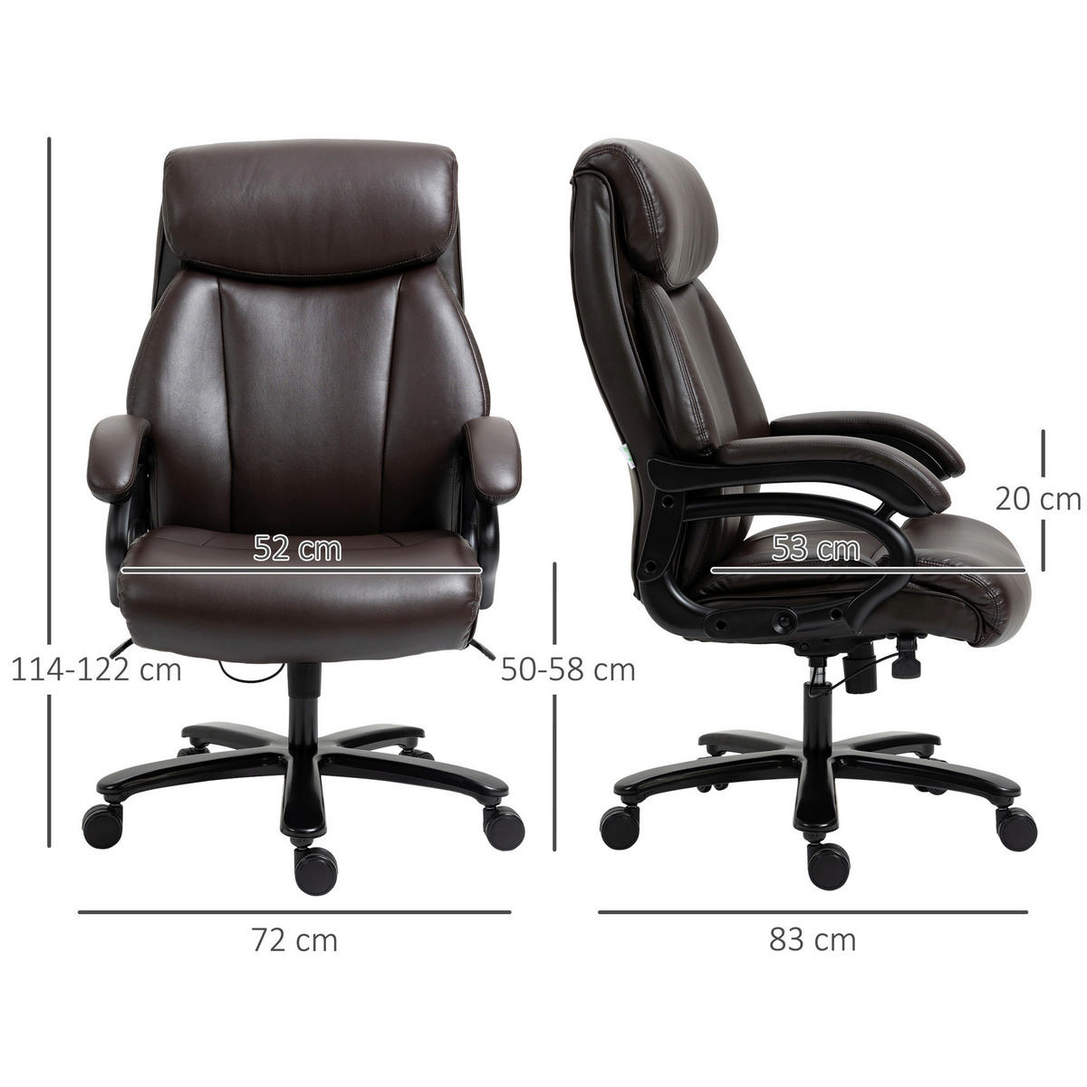 Chefsessel 921-503BN braun 921-503BN - braun (72,00/122,00/83,00cm) - Vinsetto