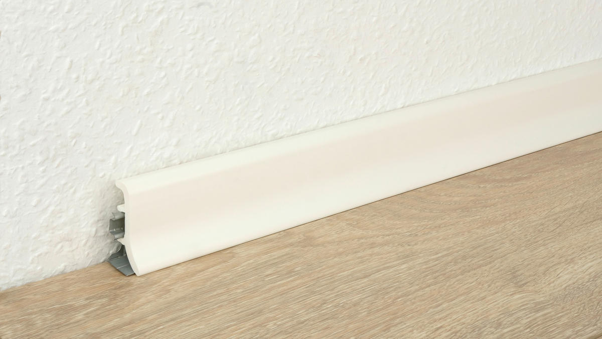 Sockelleiste B/H/L: ca. 1,9x4,8x250 cm Sockelleiste 48x19x2500 KST weiß - (250,00/1,90/4,80cm)