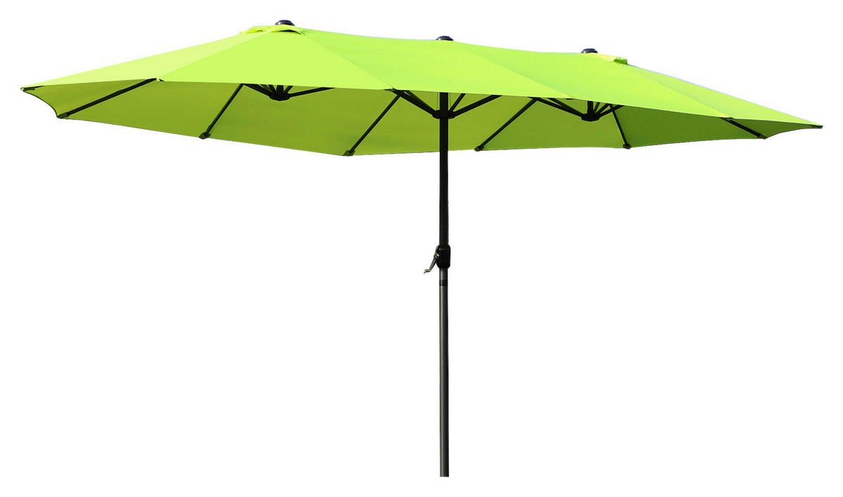 Outsunny Sonnenschirm grün Stahl B/H/L: ca. 270x240x460 cm Sonnenschirm - grün (460,00/270,00/240,00cm) - Outsunny