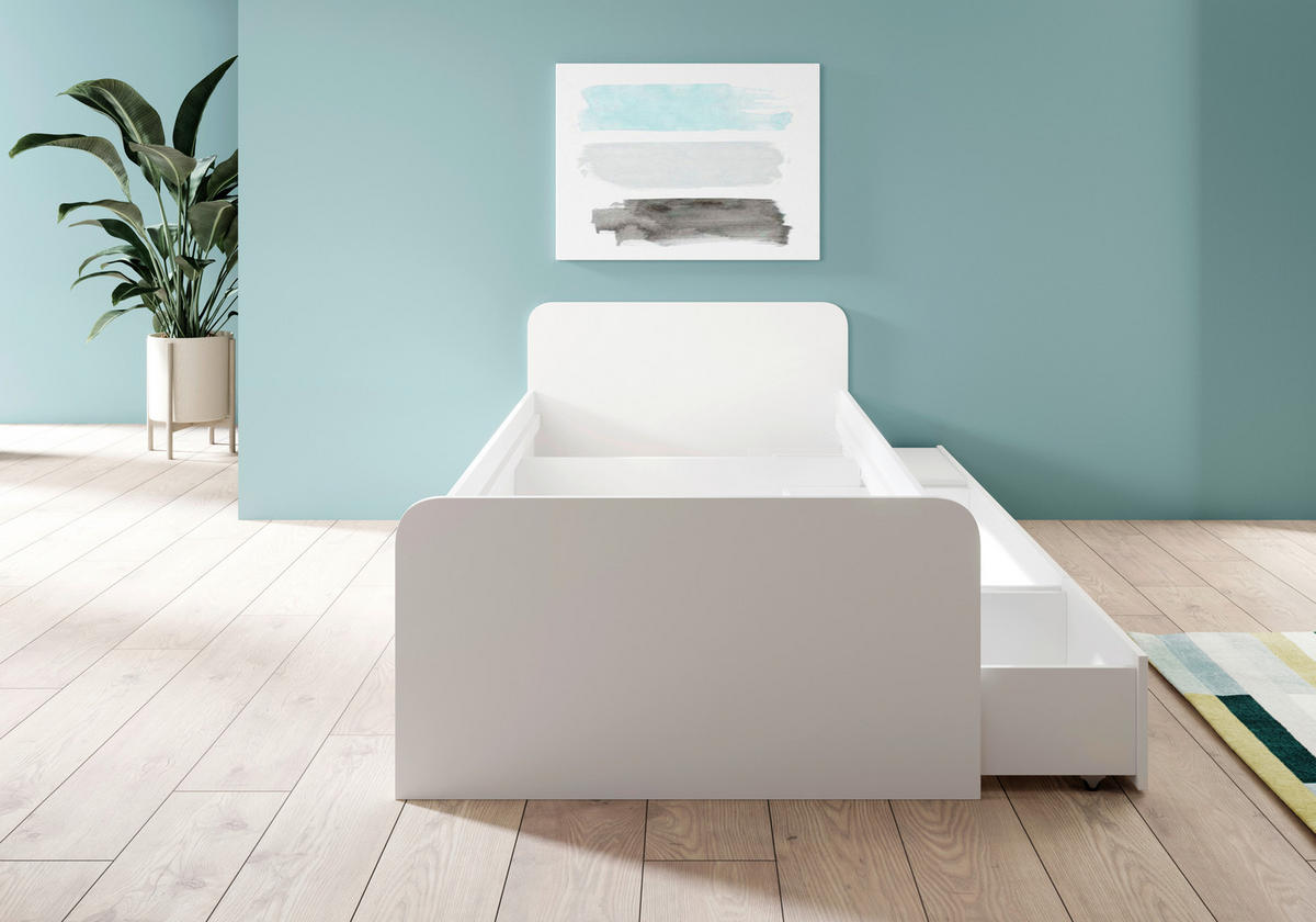 Jugendbett weiß Liegefläche B/L: ca. 90x200 cm Boro_Jugendbett - weiß (90,00/200,00cm)
